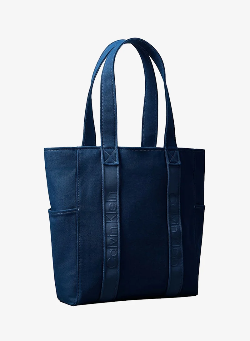 CALVIN KLEIN Canvas Jacquard Logo Tote Bag